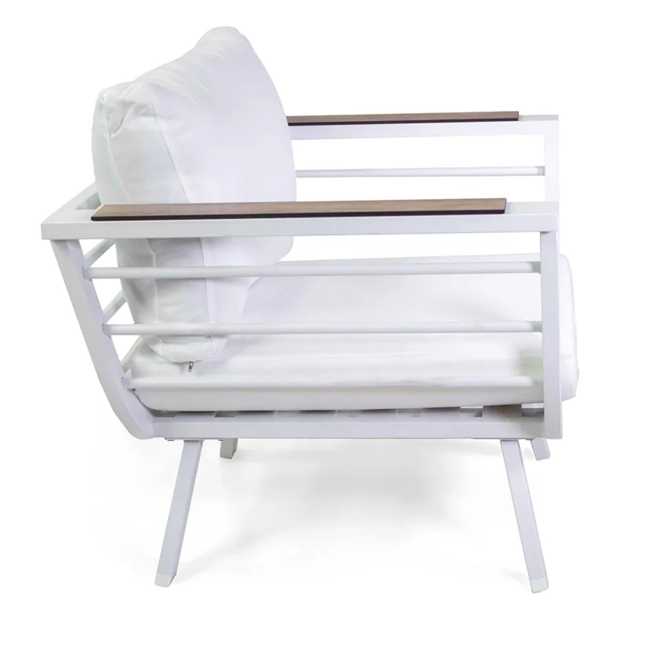 Salotto da Esterno Composto da 2 Poltrone e 1 Tavolino in Alluminio - Righello