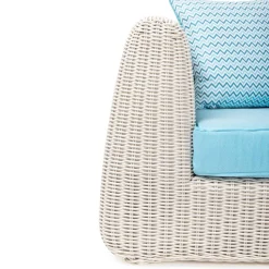 Salotto da Esterno in Polyrattan e Cuscini Azzurri - Charlie