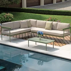 Salotto da Giardino con 2 Divani e 1 Tavolino in Alluminio - Daisy
