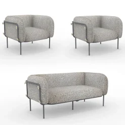 Salotto da Giardino con 1 Divano e 2 Poltrone Made in Italy - Fioriera