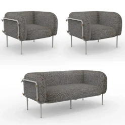Salotto da Giardino con 1 Divano e 2 Poltrone Made in Italy - Fioriera