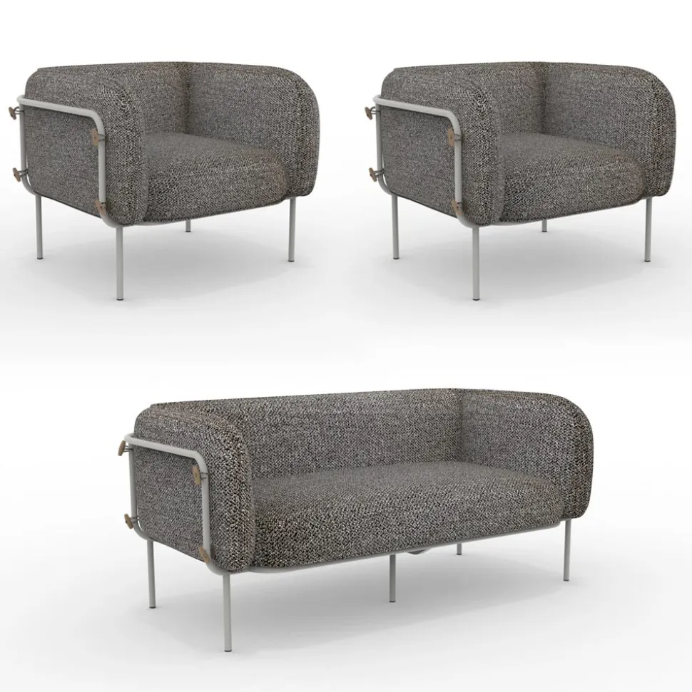 Salotto da Giardino con 1 Divano e 2 Poltrone Made in Italy - Fioriera