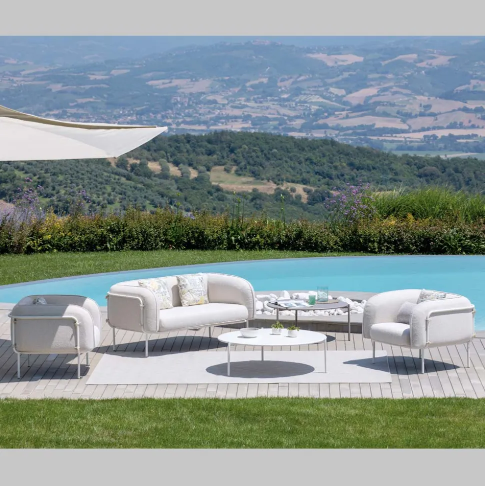 Salotto da Giardino con 1 Divano e 2 Poltrone Made in Italy - Fioriera