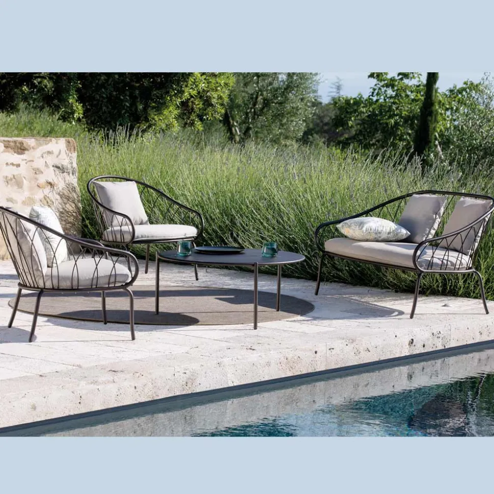 Salotto da Giardino con 2 Poltrone e 1 Divano 2 Posti Made in Italy - Fontana