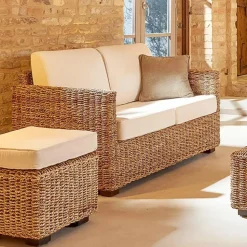 Salotto da Giardino in Abaca Completo di Cuscini – Raziel