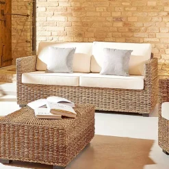 Salotto da Giardino in Abaca Completo di Cuscini – Raziel