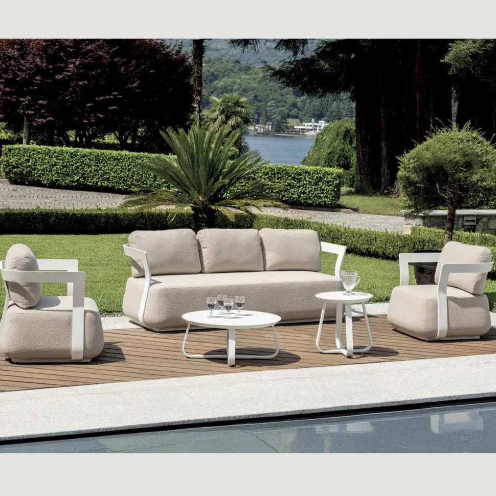 Salotto da Giardino in Alluminio e 2 Tavolini in Alluminio - Brisa
