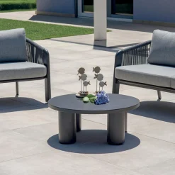 Salotto da Giardino in Alluminio e Corda Intrecciata con Cuscini - Smeria