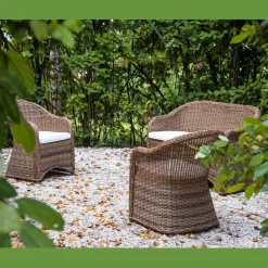 Salotto da Giardino in Alluminio e Intreccio in Polyrattan - Melina