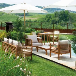 Salotto da Giardino in Legno di Acacia Oliata Colore Naturale - Tecnica