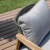 Salotto da Giardino in Legno di Acacia, Corda e Cuscini Grigi - Rosira