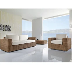 Salotto da Giardino in Polyrattan Intrecciato a Mano - Yoko