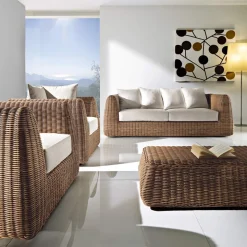 Salotto da Giardino in Polyrattan Intrecciato a Mano - Charlie