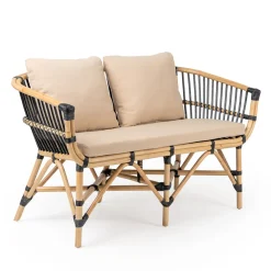 Salotto da Giardino in Rattan Naturale con Cuscini Inclusi – Catelyn