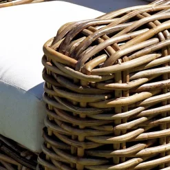 Salotto da Giardino in Rattan con Tavolino in Legno e Cuscini - Hugues