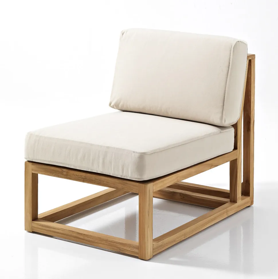 Salotto da Giardino Realizzato in Teak con Cuscini - Circe