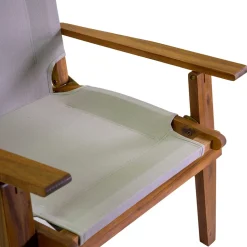 Salotto in Legno di Acacia Oliata Colore Naturale e Tessuto - Bottega