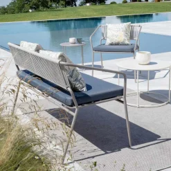 Salotto per il Giardino con Poltrone e Divano in Metallo Made in Italy - Prato