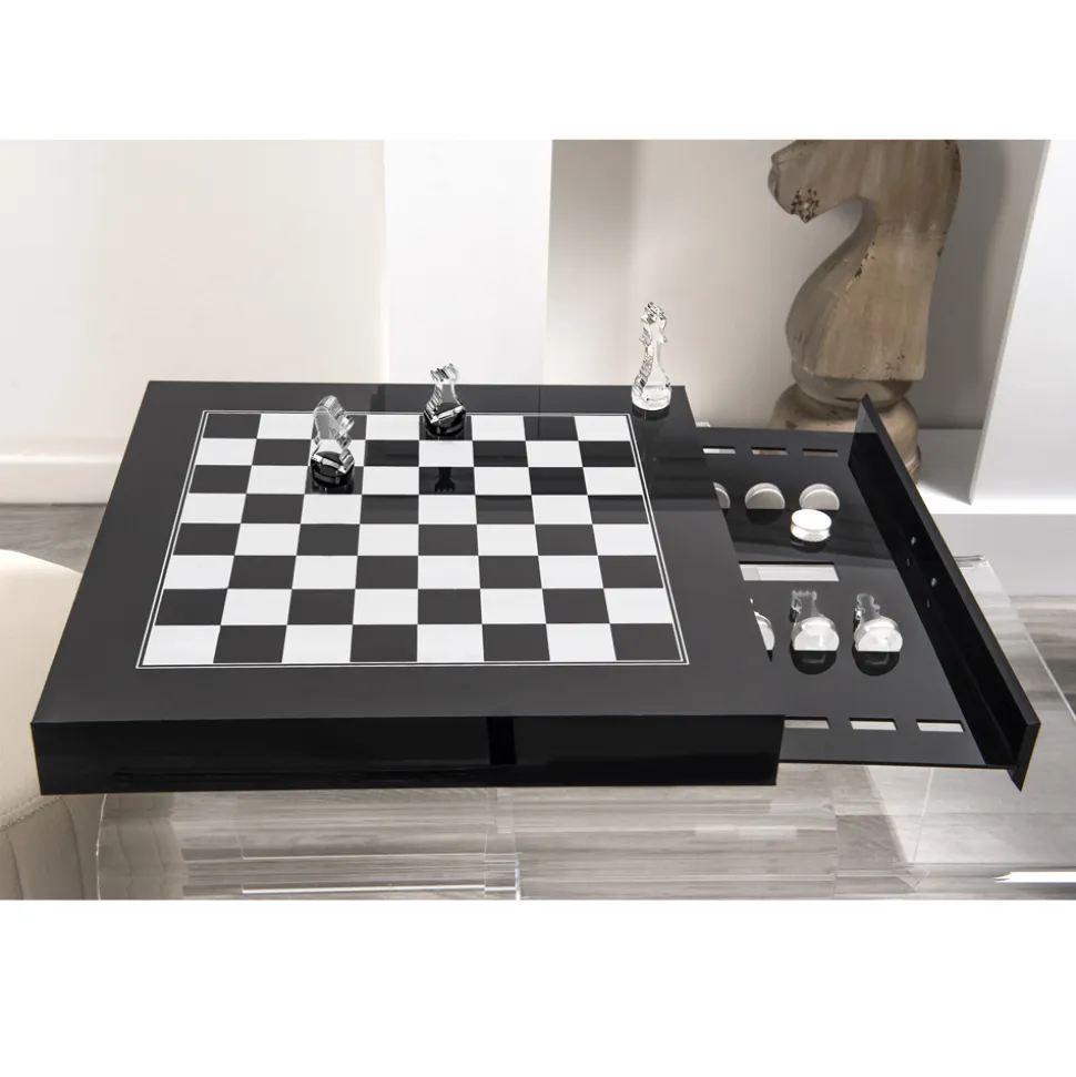 Scacchiera per Scacchi e Dama di Design in Plexiglass Made in Italy - Scacchi