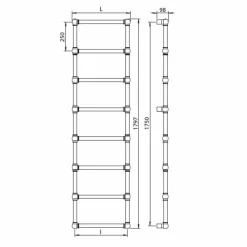 Scaldasalviette Componibile Idraulico Tubo d'Ottone Oro a 311 W - Caesar