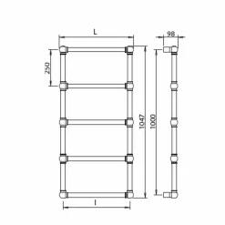 Scaldasalviette Componibile Idraulico Tubo d'Ottone Cromo a 194 W - Caesar