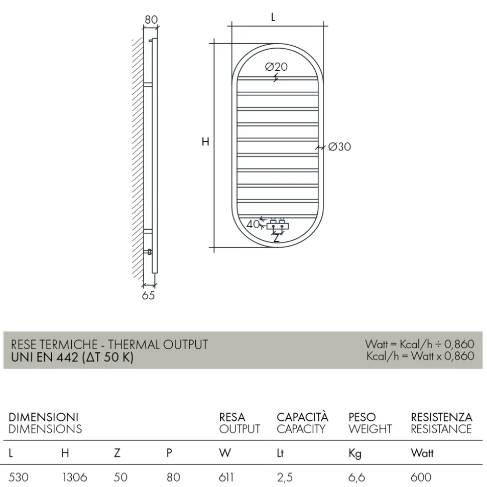 Scaldasalviette di Design a “Tutto Tondo Slim” in Acciaio Made in Italy - Smooth