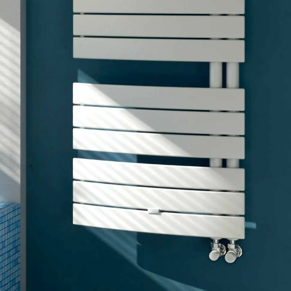Scaldasalviette elettrico di design in acciaio bianco Sail Scirocco H