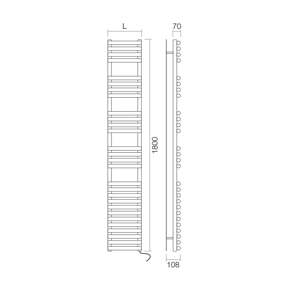 Scaldasalviette Elettrico in Acciaio Finitura Bianco Puro Made in Italy - Limone