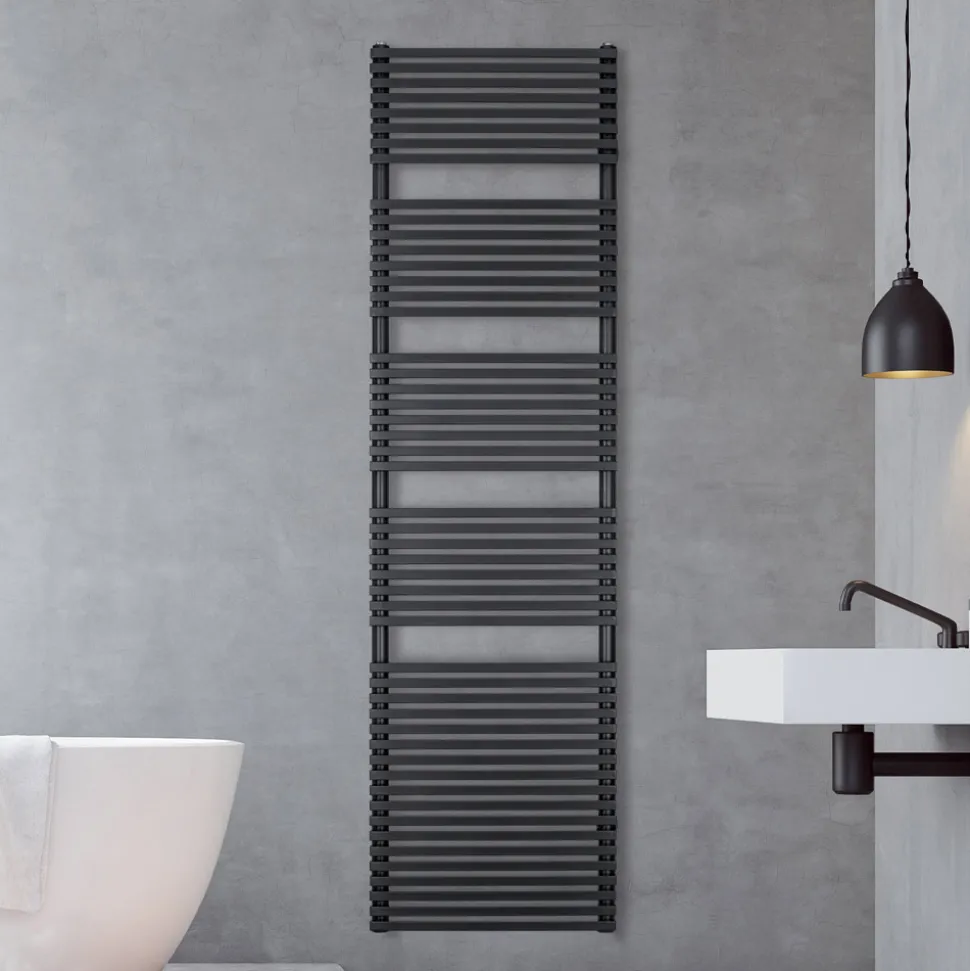 Scaldasalviette Elettrico in Acciaio Finitura Jet Black Made in Italy - Brownies