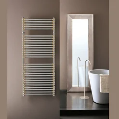 Scaldasalviette Elettrico in Acciaio Finitura Cromo e Oro Made in Italy - Laura