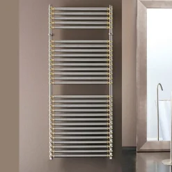 Scaldasalviette Elettrico in Acciaio Finitura Cromo e Oro Made in Italy - Laura