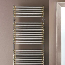 Scaldasalviette Elettrico in Acciaio Finitura Cromo e Oro Made in Italy - Laura
