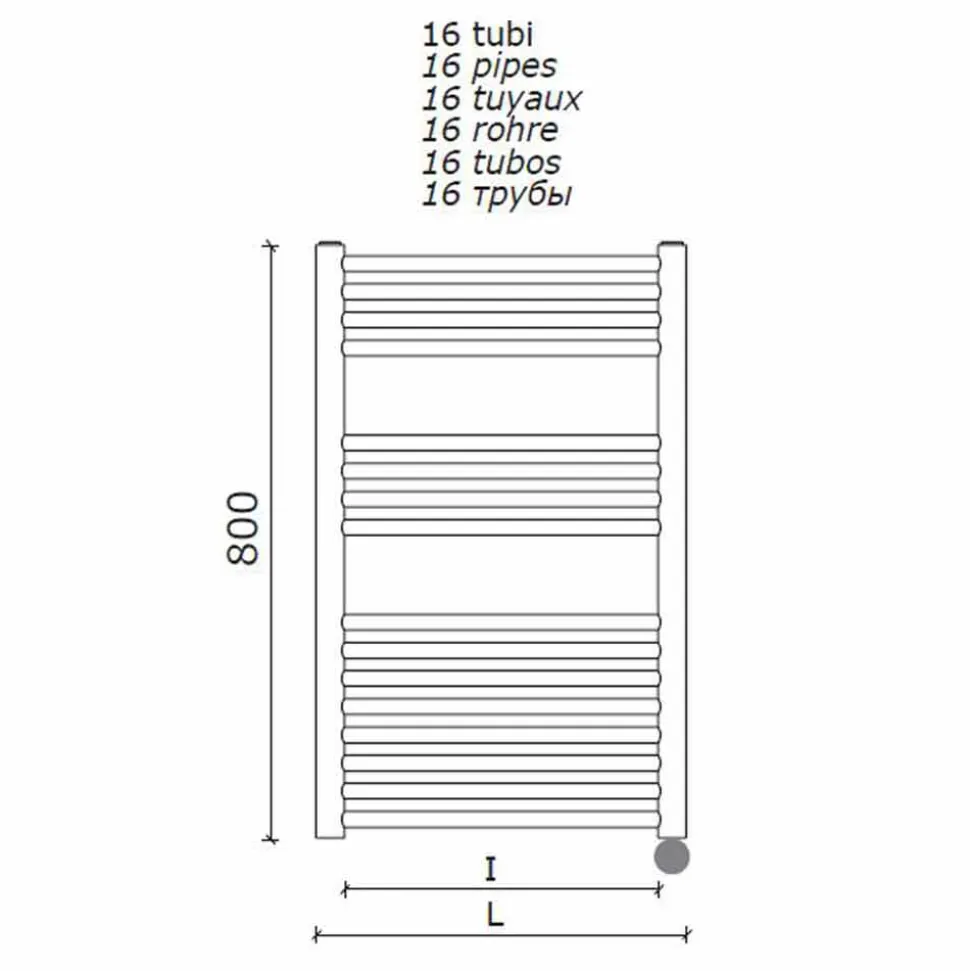 Scaldasalviette Elettrico per il Bagno Design Verticale in Acciaio 300 W - Italo
