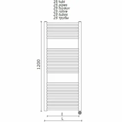 Scaldasalviette Elettrico per il Bagno Design Verticale in Acciaio 300 W - Italo