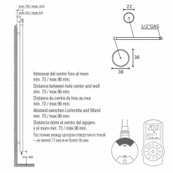 Scaldasalviette Elettrico per il Bagno Design Verticale in Acciaio 300 W - Italo