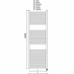 Scaldasalviette Elettrico per il Bagno Design Verticale in Acciaio 300 W - Italo