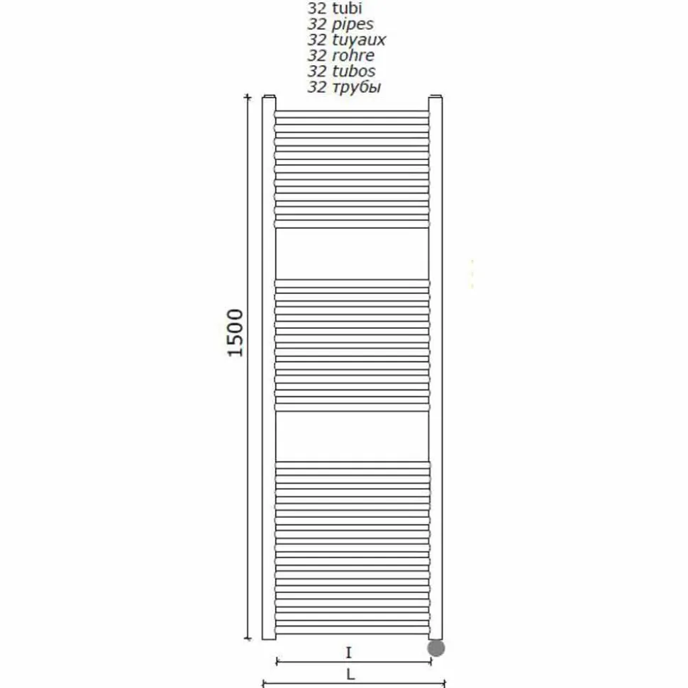Scaldasalviette Elettrico per il Bagno Design Verticale in Acciaio 300 W - Italo