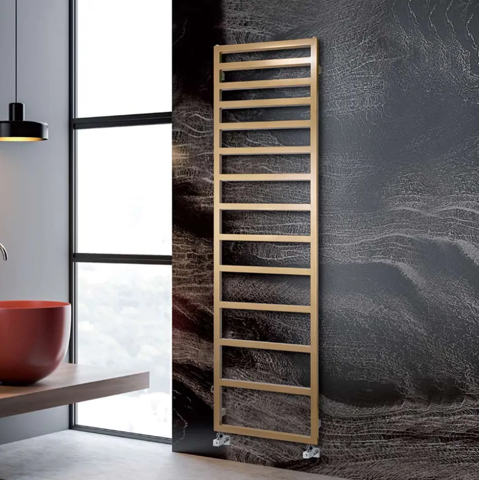 Scaldasalviette Idraulico con Linee Semplici in Acciaio Made in Italy - Pistacchio