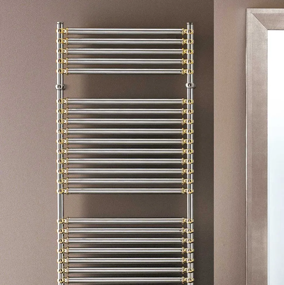 Scaldasalviette Idraulico in Acciaio Finitura Cromo e Oro Made in Italy - Laura