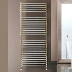 Scaldasalviette Idraulico in Acciaio Finitura Cromo e Oro Made in Italy - Laura
