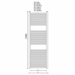 Scaldasalviette in Acciaio Inox Design a Parete da Bagno fino a 483 W - Italo