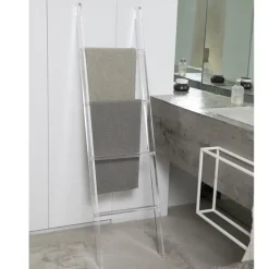 Scaletta Porta Asciugamani Bagno Cristallo Acrilico Trasparente - Astuta