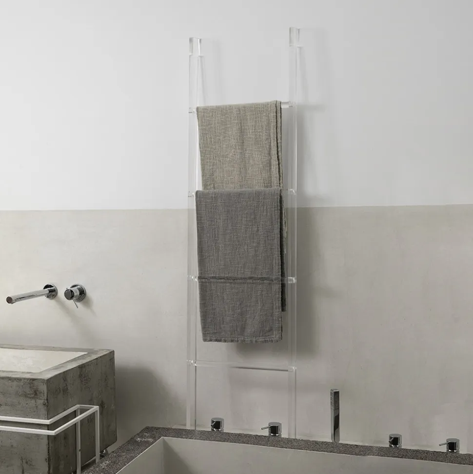 Scaletta Porta Asciugamani Bagno Cristallo Acrilico Trasparente - Astuta