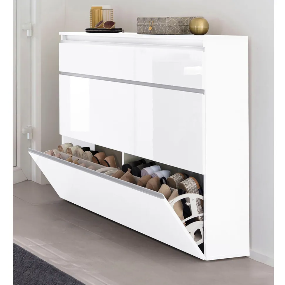 Scarpiera Bianca o Antracite 3 Ante Legno Sostenibile Design - Emanuelito