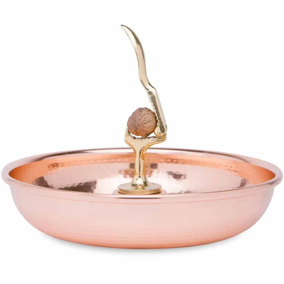 Schiaccianoci Vassoio in Rame Massiccio Design Artigianale 24 cm - Paronzo