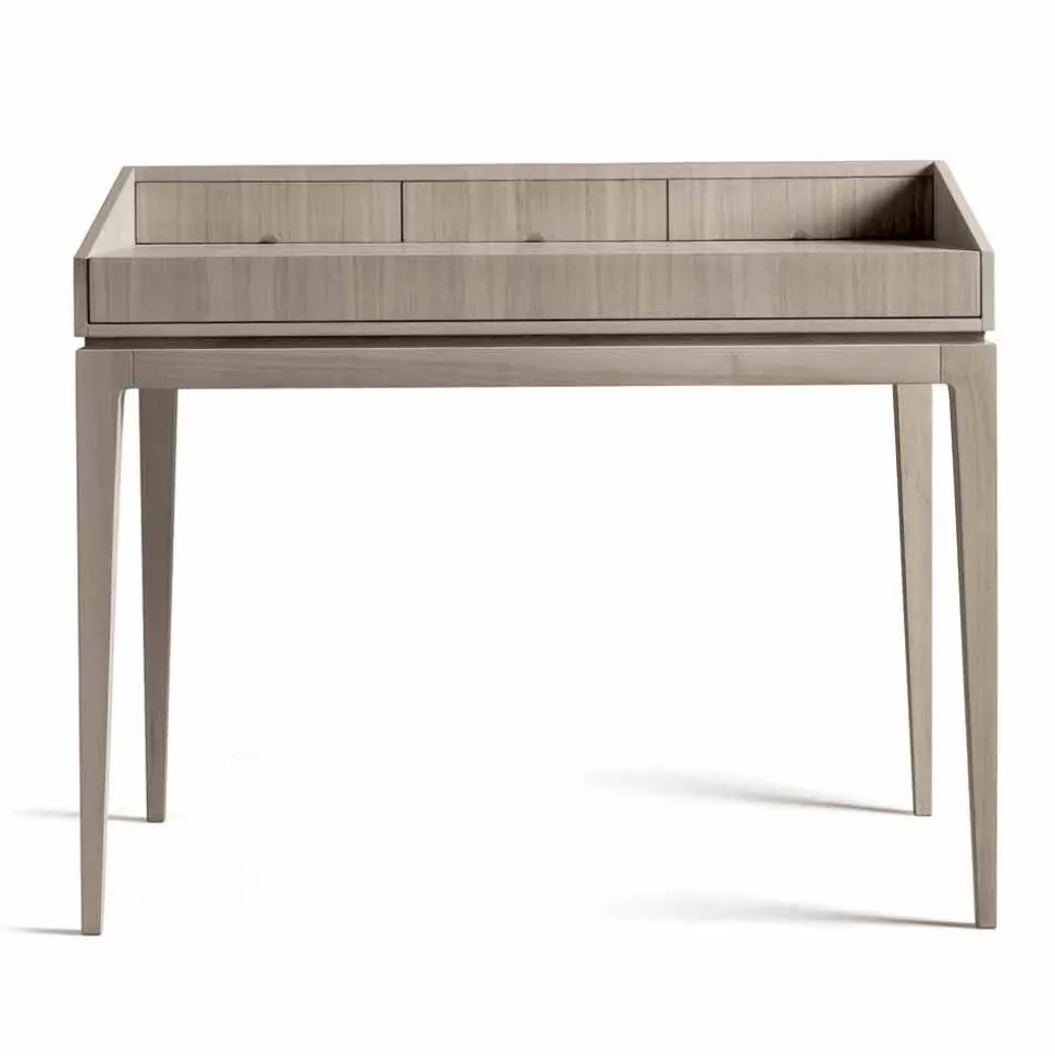 Scrittoio di design moderno in legno noce, l.105xp.65cm, Acario