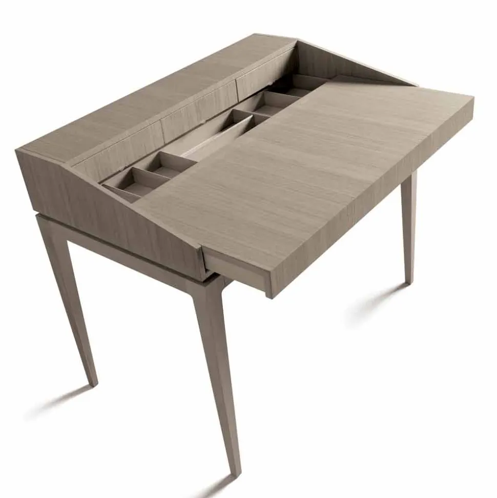 Scrittoio di design moderno in legno noce, l.105xp.65cm, Acario