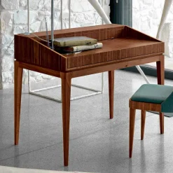 Scrittoio di design moderno in legno noce, l.105xp.65cm, Acario