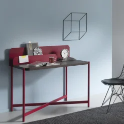 Scrittoio Moderno in Metallo Colorato e Legno Rovere di Design Italiano - Nadin