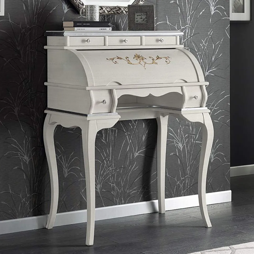 Scrivania Classica 5 Cassetti in Legno e Intarsi Made in Italy - Hastings